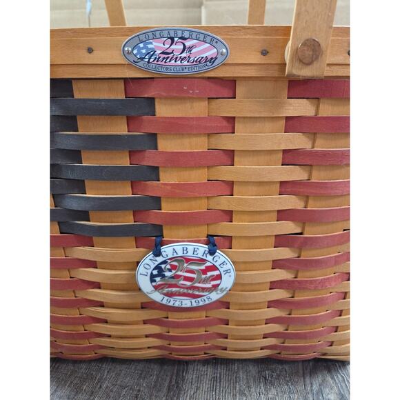 Longaberger 1998 25th Anniversary Flag Collection Club Handle Combo Basket - Picture 2 of 7